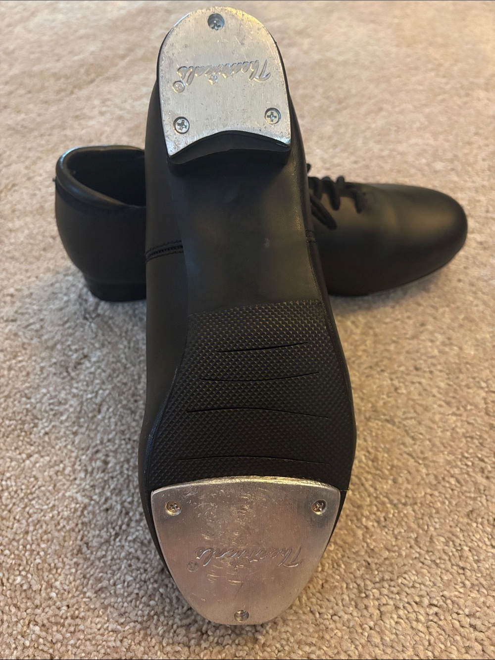 Women's Black Lace-Up Tap Shoes